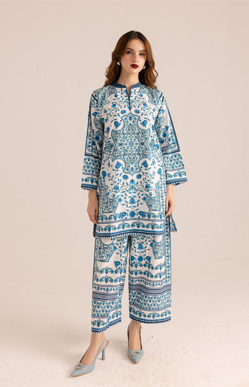 Azurewear – 2 Piece Stitched Crepe Suit