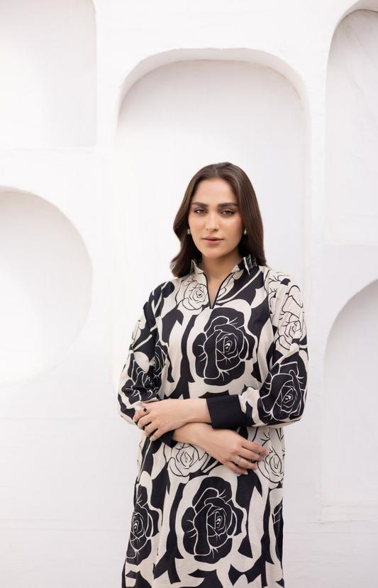 Premium Khaddar Silk 2-Piece – Printed Shirt & Trouser