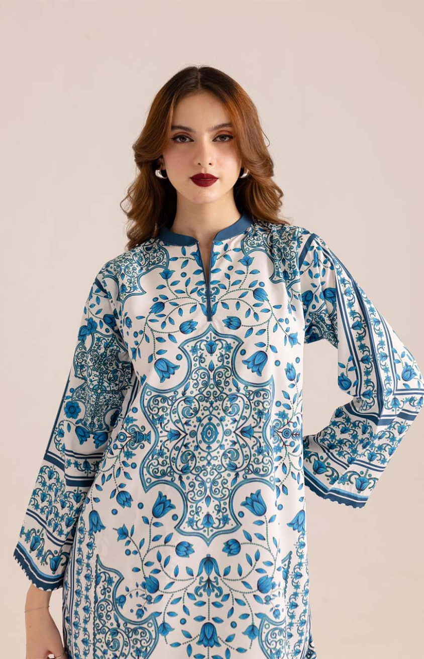 Azurewear – 2 Piece Stitched Crepe Suit